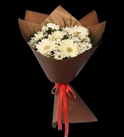 Beyaz Gerbera ve Papatya Buketi BKT0106 - Görsel 2