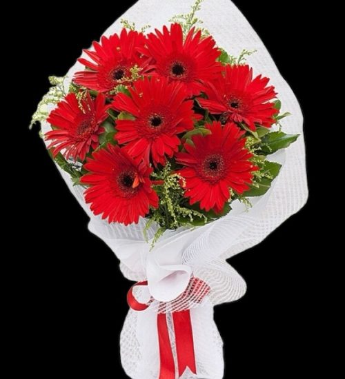 Kırmızı Gerbera Buketi 7 Dal BKT0112 - Görsel 2