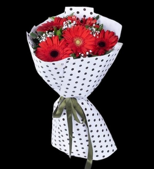 Kırmızı Gerbera Buketi 6 Dal BKT0114 - Görsel 2