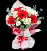 Kırmızı Gerbera ve Papatyalar BKT0118 - Görsel 2