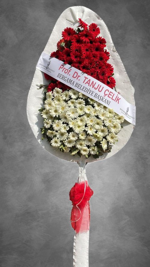 DÜĞÜN&AÇILIŞ KIRMIZI BEYAZ GERBERA ÇELENK - Görsel 1