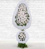 Beyaz Gerbera Çiftli Çelenk CLK0018 - Görsel 2