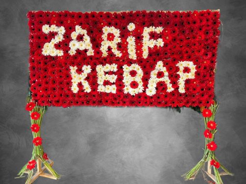 DÜĞÜN&AÇILIŞ DELUXE CANLI DİKDÖRTGEN KIRMIZI BEYAZ ÇELENK - Görsel 1