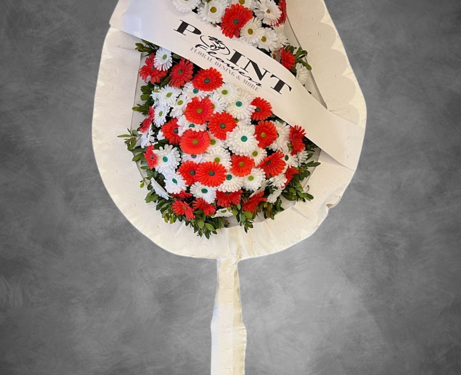 DÜĞÜN&AÇILIŞ YAPAY KIRMIZI-BEYAZ GERBERA ÇELENK