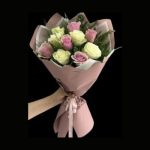 Beyaz ve Pembe Renkli Güller 10 Dal BKT0056