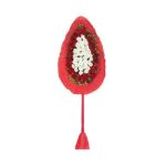 Kırmızı Beyaz Canlı Çiçek Gerbera Çelenk CLK0033