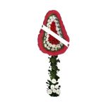 Canlı Kırmızı Beyaz Gerbera Çelenk CLK0035