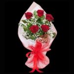 Kırmızı Gül Buketi. 5 Dal. BKT0011