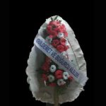 Kırmızı ve Beyaz Yapay Gerbera Çelenk CLK0028