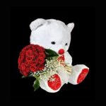 Peluş Ayıcık ve 41 Dal Kırmızı Gül Buketi. BKT0012