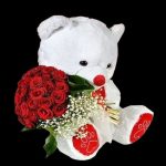 Peluş Ayıcık ve Kırmızı Gül Buketi 41 Dal BKT0143