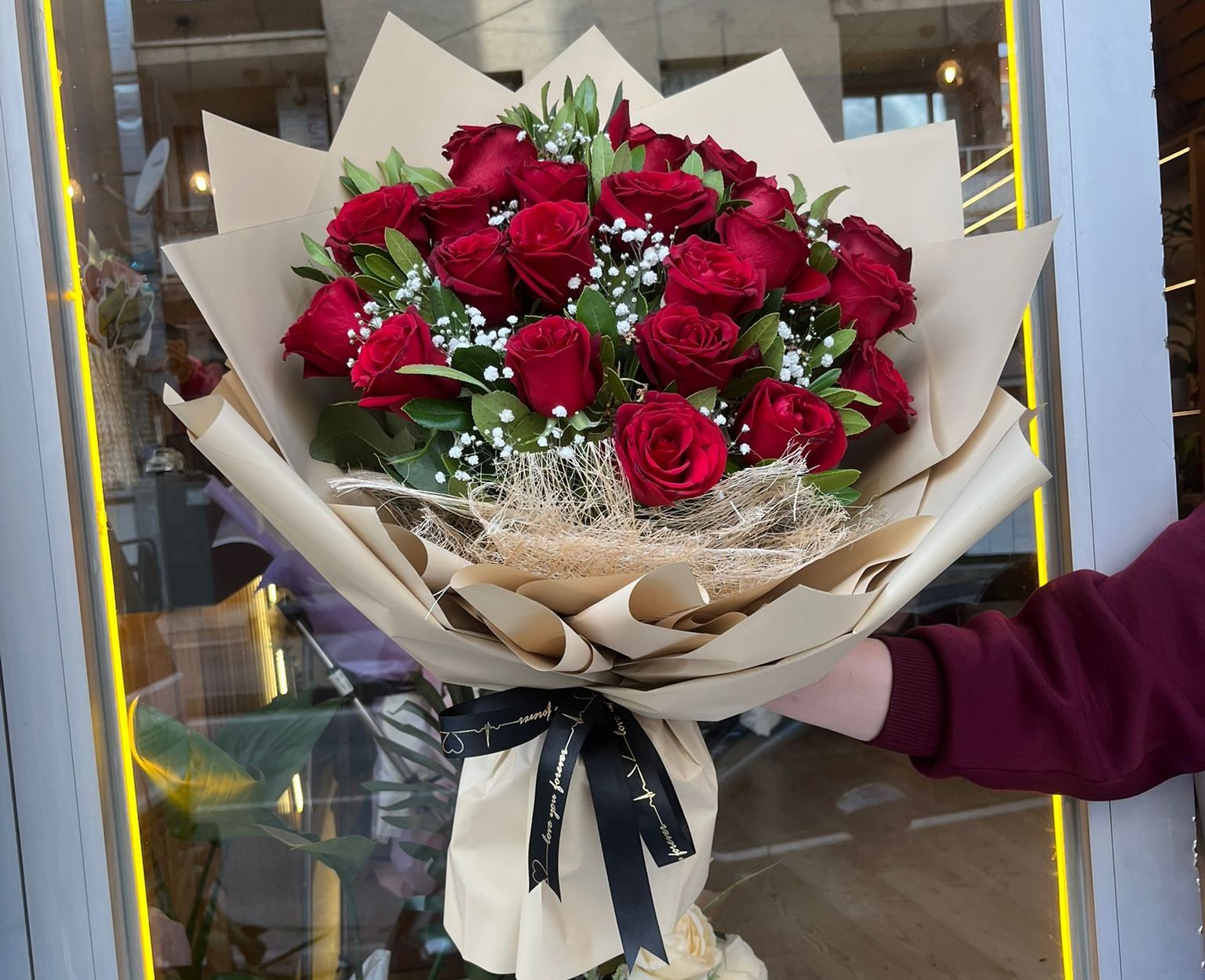 21'Li Kırmızı Gül Buketi