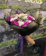 💐 Mor Hüsnü Yusuf & Beyaz Papatya Buketi 💜