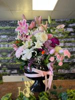 Premium Siyah Porselen Saksıda Premium Aranjman.85cm