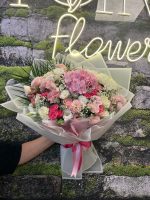 Mega Boy Deluxe Pembe Ortanca&Mix Gül Buketi