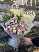 Mega Boy DeluxePinkLove İthal Gül& Anastasia& Şakayık Buketi.100cm