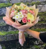 SofLove Buzlu Sarım Anastasia&Gül&Krizantem Buketi - Görsel 4