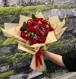 🌹 21 Adet Kırmızı Gül Buketi (Yapay) ❤️