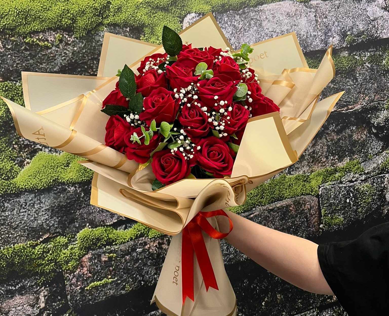 🌹 21 Adet Kırmızı Gül Buketi (Yapay) ❤️