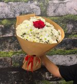 Kraft Kağıtta Gül Beyaz Papatya Buketi - Görsel 4