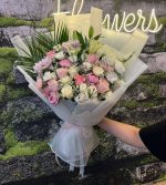 Mega Boy DeluxePinkLove İthal Gül& Anastasia& Şakayık Buketi.100cm - Görsel 3