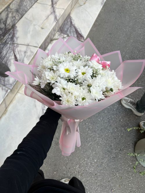 🌸 Büyük Boy Beyaz Kasımpatı Buketi – Saflığın ve Zarafetin Simgesi ✨🎀 - Görsel 3