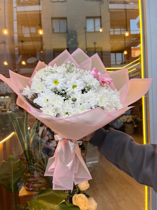 🌸 Büyük Boy Beyaz Kasımpatı Buketi – Saflığın ve Zarafetin Simgesi ✨🎀 - Görsel 4