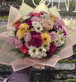 SoftLove Mix İthal Gül Papatya Krizantem Buketi - Görsel 3