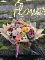 SoftLove Mix İthal Gül Papatya Krizantem Buketi