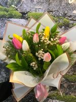 🌷 10 Adet Pembe, Sarı ve Beyaz Lale Buketi💐 - Görsel 2