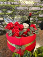 🍷 Kırmızı Kalp Kutuda Şarap & Gül Aşk Seti ❤️🌹