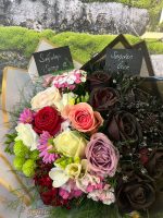 Büyük Boy Canlı Senden Önce Senden Sonra Buketi 🌹🖤 Renkli ve Cesur Tasarım