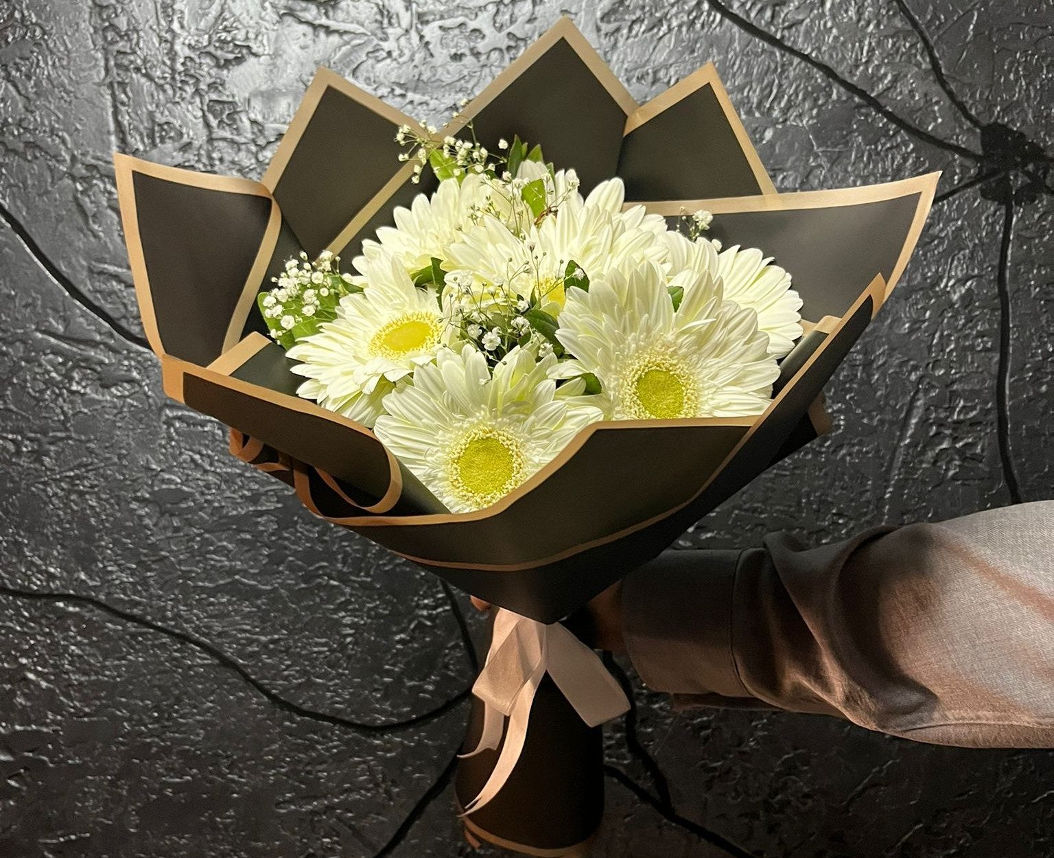 🌼 8'Li Beyaz Gerbera Buketi