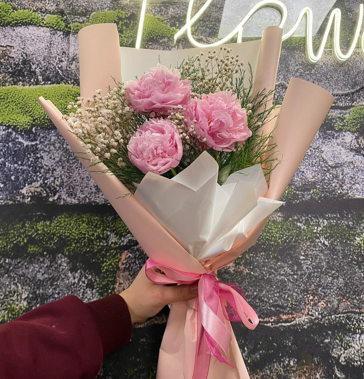 3 Pembe Şakayık Buketi 💖 Zarif ve Şık Hediye
