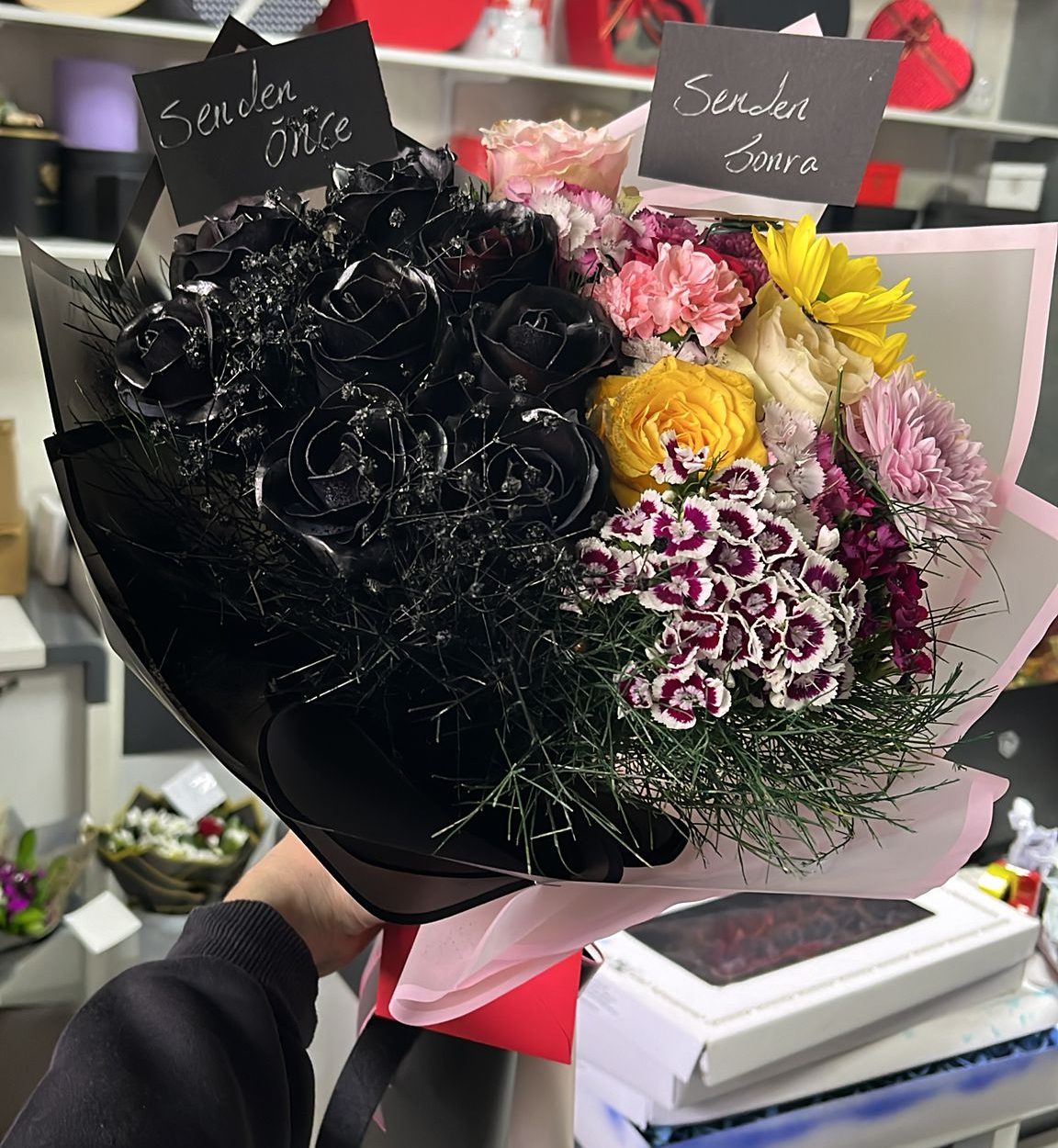 Orta Boy Canlı Senden Önce Senden Sonra Buketi 💐✨