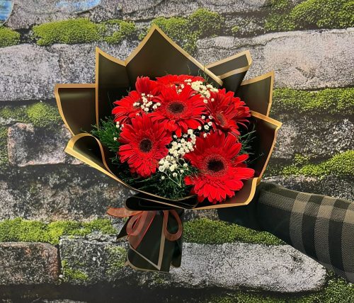 ❤️ 7’li Kırmızı Gerbera Buketi - Görsel 1