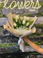 🤍7'Li Ruskus Beyaz Lale Buketi 🤍 - Görsel 3