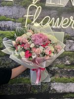 Mega Boy Deluxe Pembe Ortanca&Mix Gül Buketi - Görsel 3