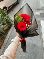 3'Lü Kırmızı Gerbera Buketi (Mini Buket) - Görsel 3