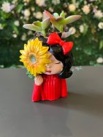 Çiçek Kız Saksıda Dekoratif Mini Skulent