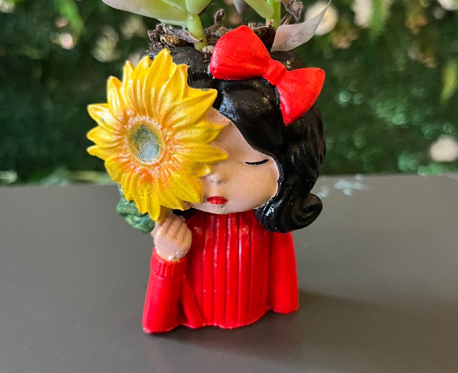 Çiçek Kız Saksıda Dekoratif Mini Skulent