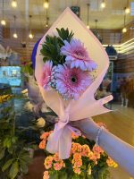 3'Lü Pembe Gerbera Buketi (Mini Buket)