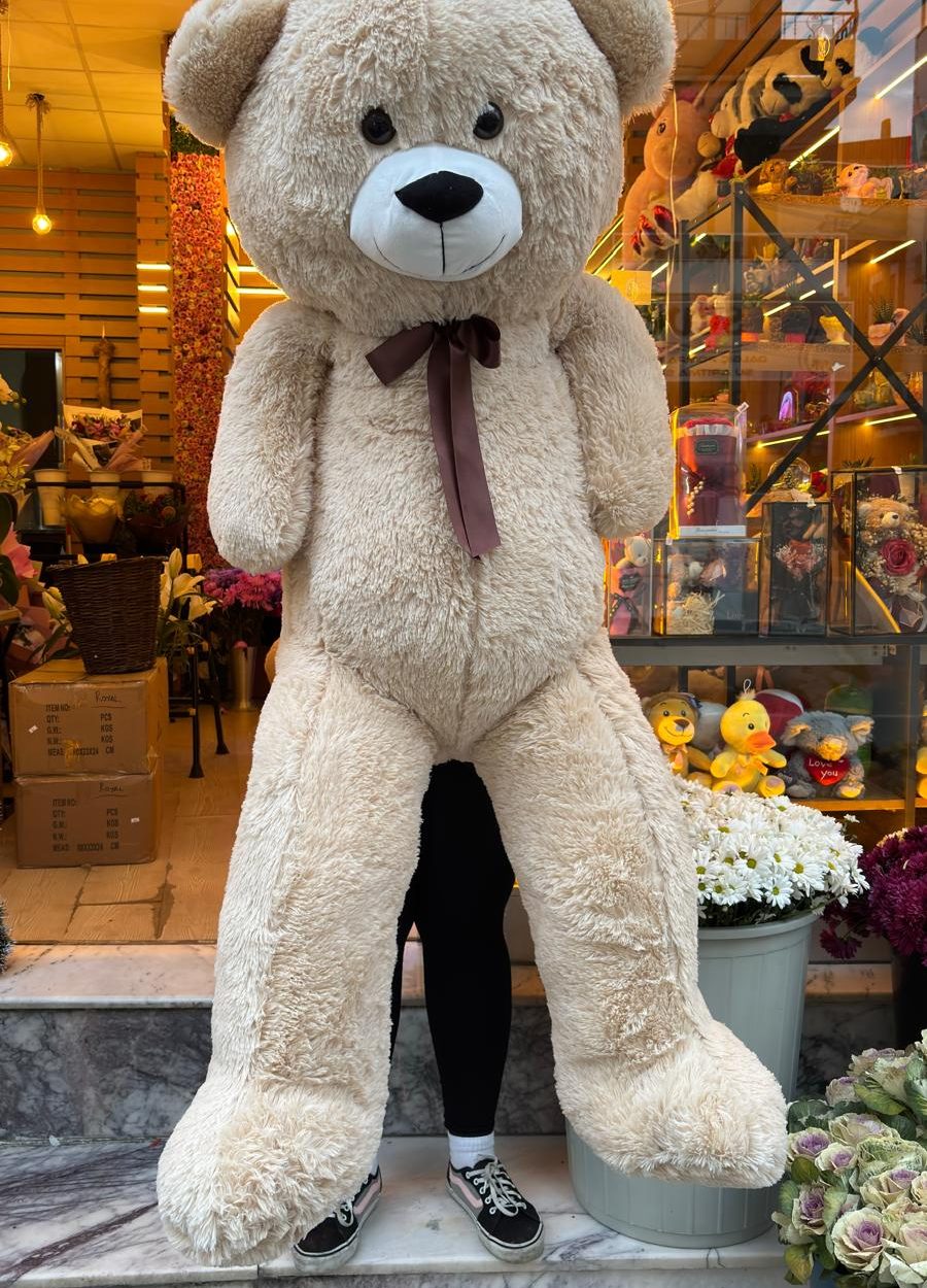 🧸🤍 150 cm Dev Krem Ayıcık – Ekstra Yumuşak Tüylü, Premium Peluş