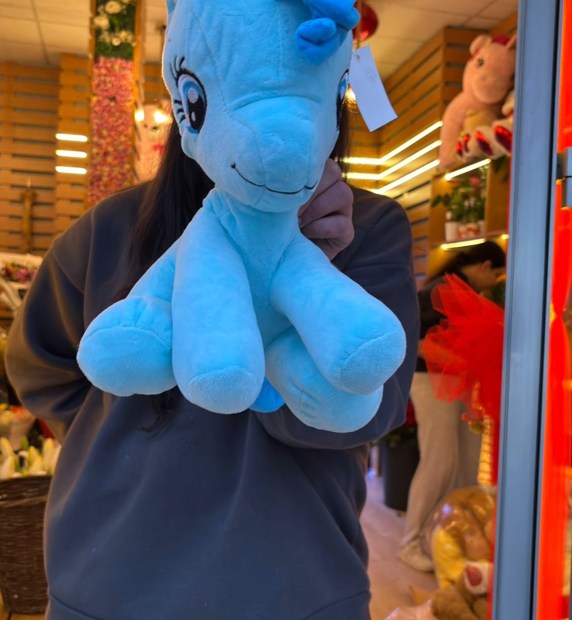 🧸 30 cm Orta Boy Mavi Pony Peluş – Yumuşacık, Sevimli ve Kaliteli Oyuncak 🐴💙