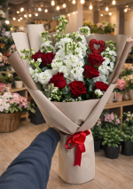 🌹 Büyük Boy Şebboy & Kırmızı Gül Buketi ❤️