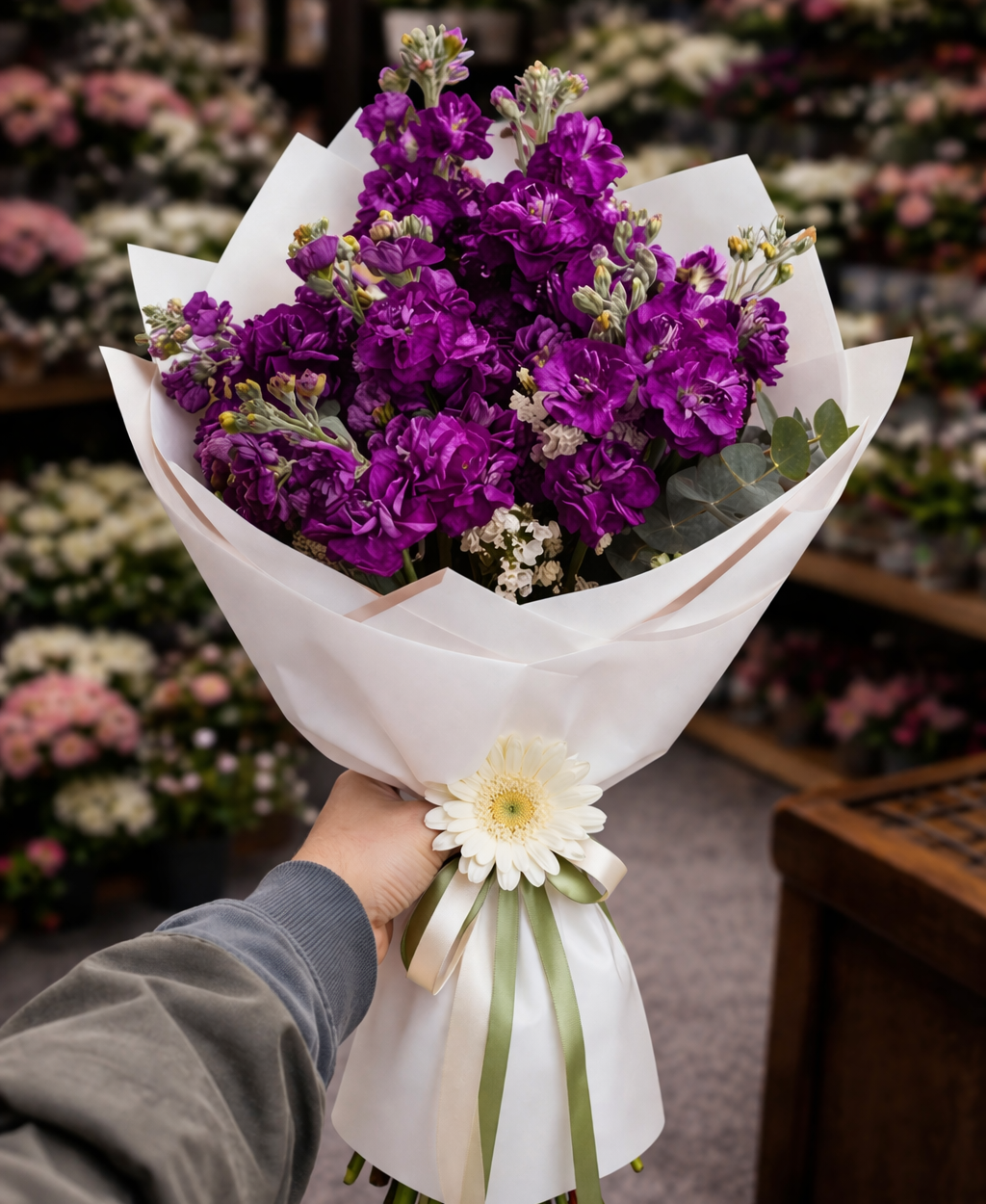 💜 Orta Boy Kokulu Mor Şebboy Buketi