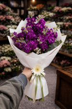 💜 Orta Boy Kokulu Mor Şebboy Buketi