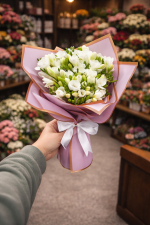 🤍 Beyaz Frezya Buketi | Saflığın ve Zarafetin En Şık Hali ✨