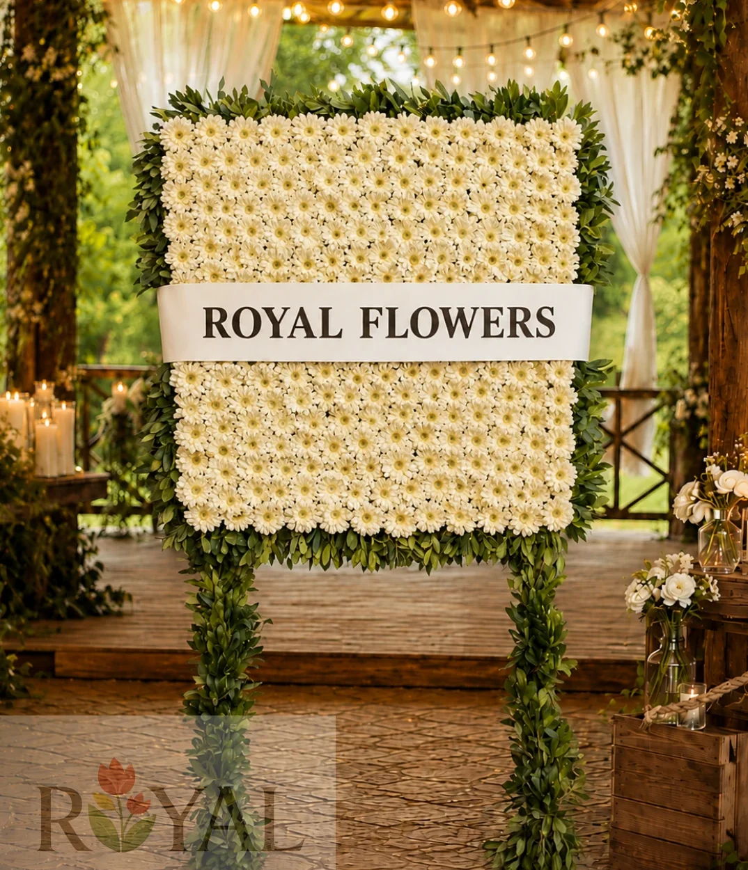 PANO ÇELENK CANLI BEYAZ GERBERA 1METRE DÜĞÜN VE AÇILIŞ ÇELENGİ & ROYAL FLOWERS | BUCA ÇİÇEKÇİ | İZMİR ÇİÇEKÇİ
