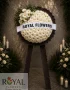 Canlı beyaz gerbera çiçekleriyle hazırlanmış cenaze çelengi